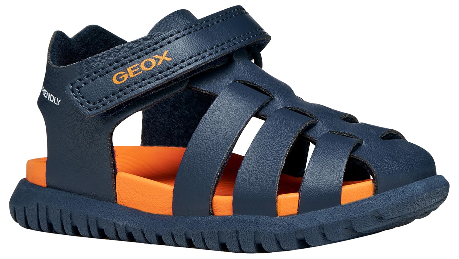 Geox Boys Navy/Orange Baby Fusbetto Infant Sandals Colour: : Size 7.5 Kids
