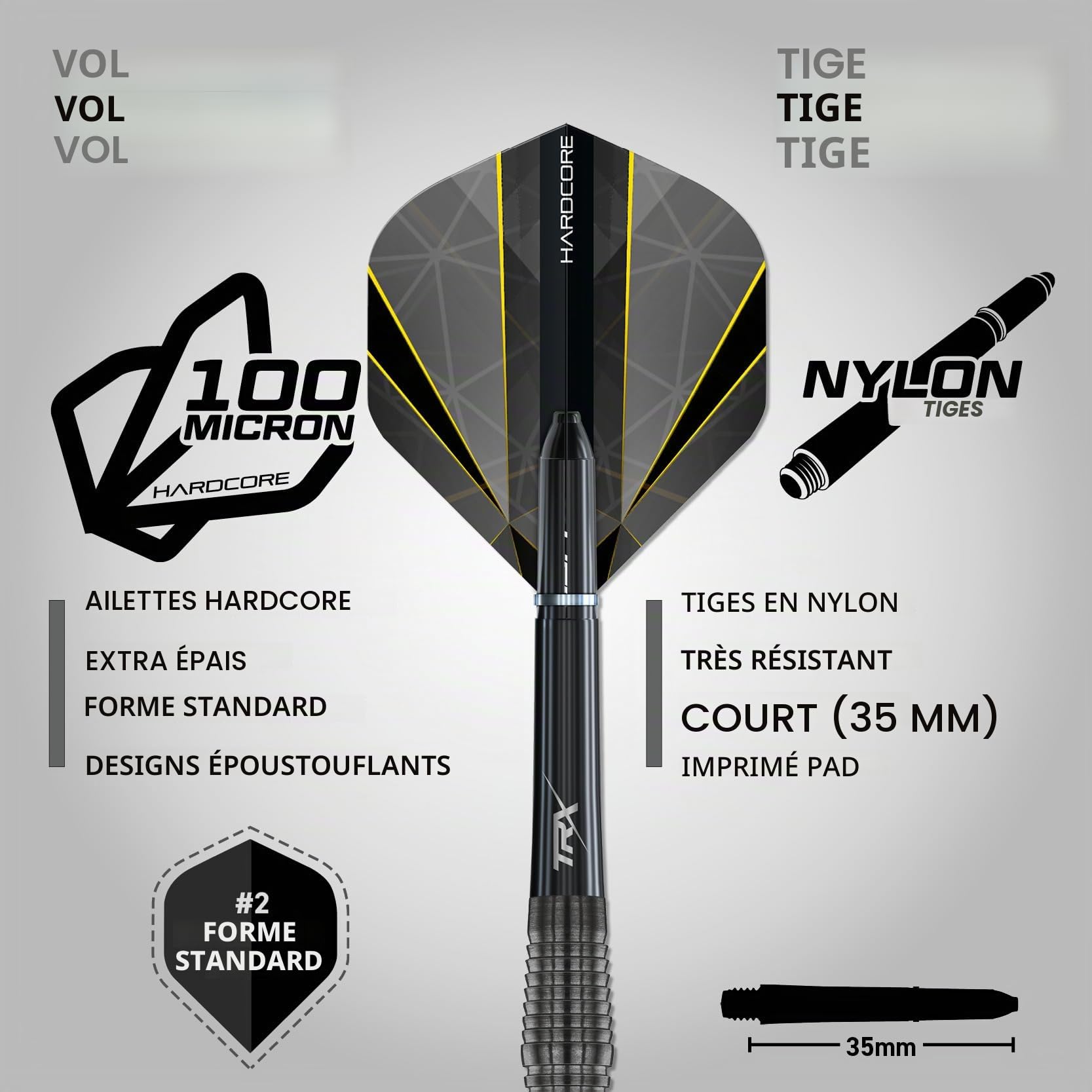 RED DRAGON Darts – Seren Onyx Série - 90% Tungstène Professionnelle Pointe en Acier Jeu de fléchettes avec ailettes et tiges de fléchettes - Disponible en Quatre Styles et 21g, 22g, 23g, 24g & 25g