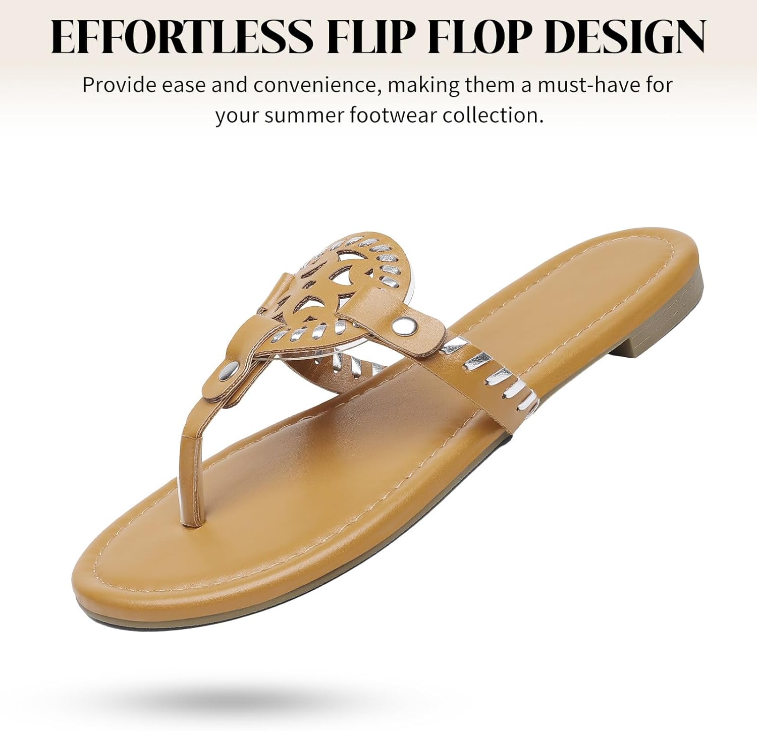 katliu Women's Flat Sandals Flip Flop Thong Sandals Cute Dressy Sandals - Image 5