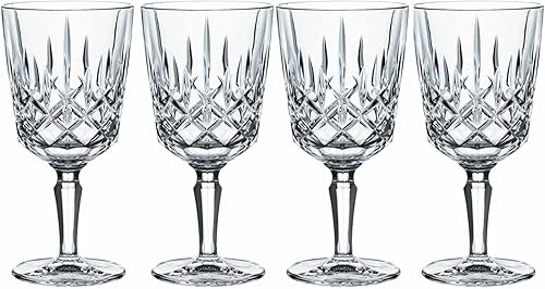 Vista 6 de Nachtmann Noblesse - Juego de 4 copas de cristal de 8 pulgadas con diseño facetado para champán, mimosas y bebidas espumosas, sin plomo, elegante