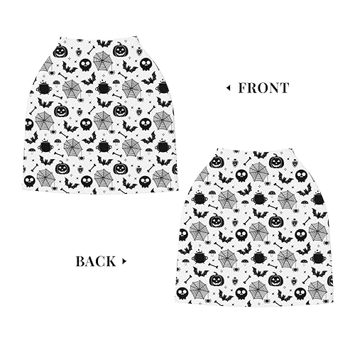 Miniatura 3 de Funda de asiento de coche para bebé, diseño de calavera gótica de murciélago y calabaza para Halloween, funda de lactancia para mamá, funda