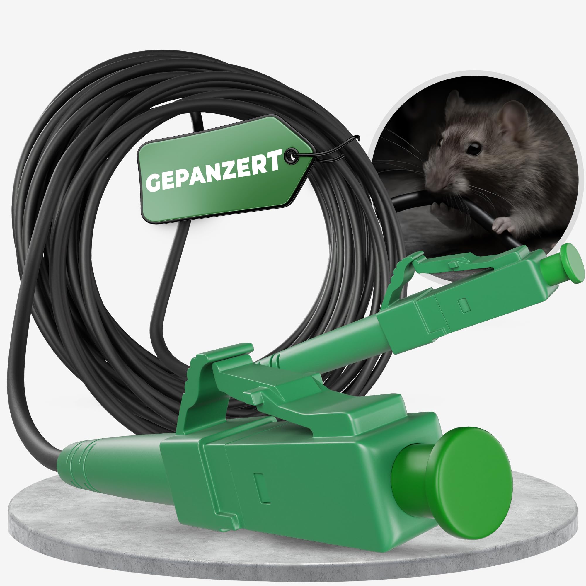 Conectra® - 3m Gepanzertes Glasfaserkabel LC/APC auf LC/APC kompatibel mit Telekom, Fritzbox, Geschirmtes Glasfaser Verlängerungskabel für FTTH, LWL Kabel Verlängerung für Glasfasermodem Patchkabel