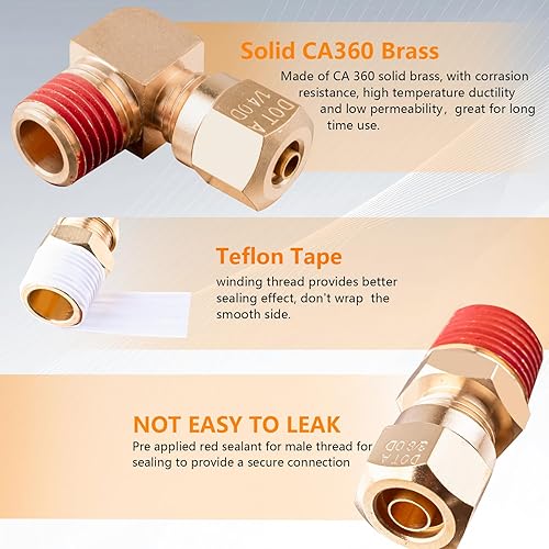 Miniatura 3 de Surtido de accesorios de aire DOT de latón de 14" 18" 38" 12" Empuje para conectar accesorios y tubo de conexión rápida Accesorios de línea de freno