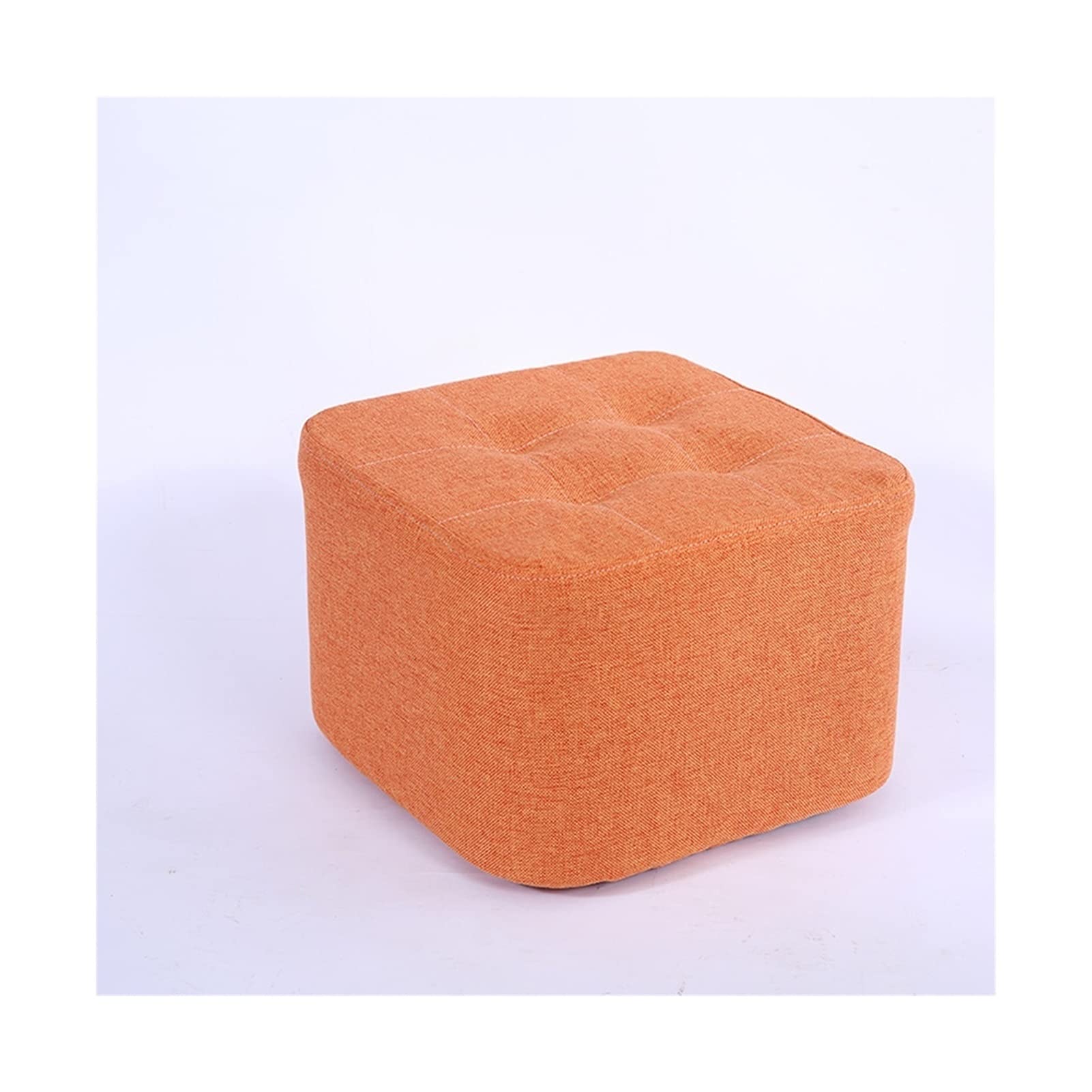 LMMIAOZ Soft Fabric Stool for Living Room Bedroom Super Cozy Footrest Pouf and Seat with Stylish Design Orange Foot Stool for Ultimate Comfort and Decor