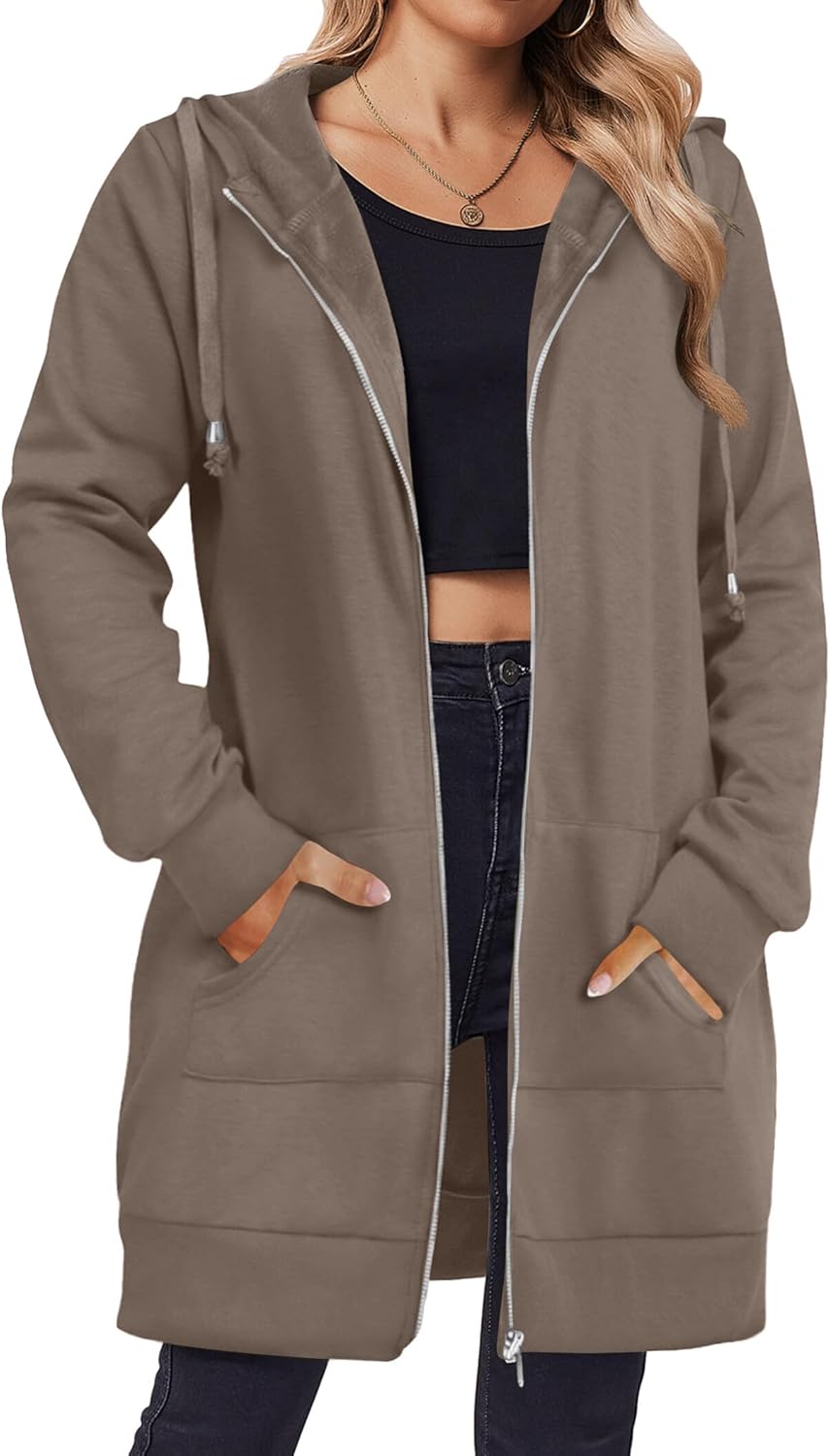 Zeagoo Zip Up Hoodies For Women Long Sleeve Oversized...