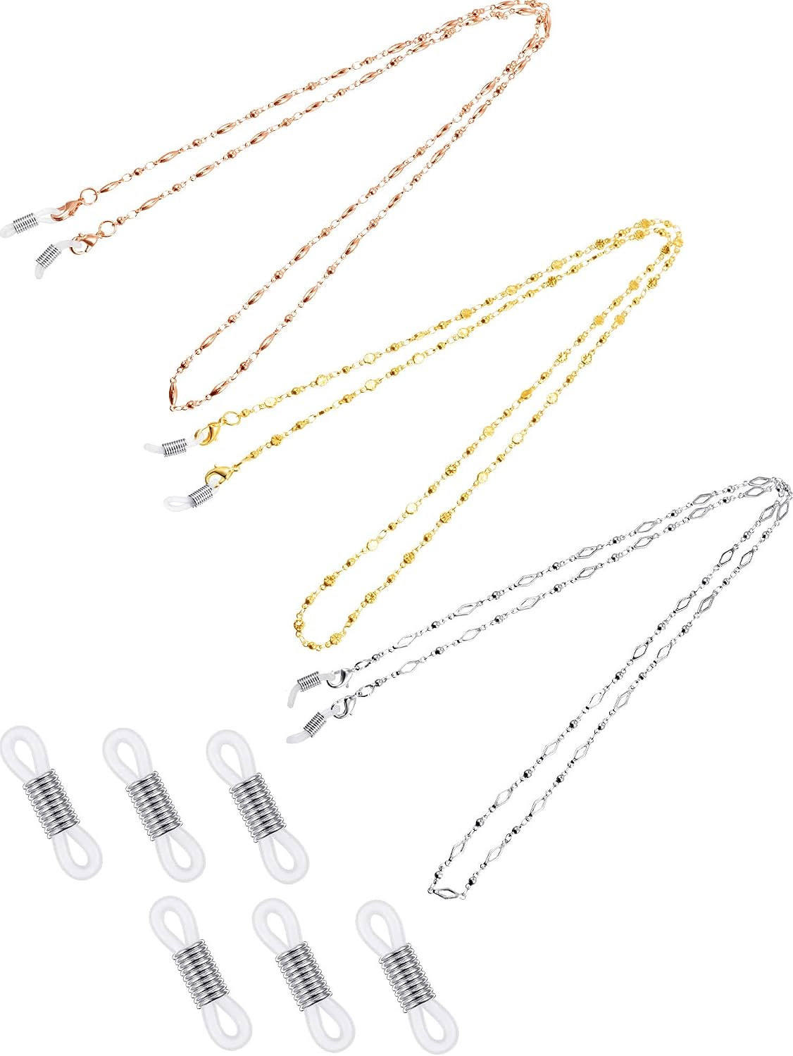 Tatuo 3 Pcs Glasses Chain for Women Eyeglasses Chain Eye Glasses Holders Around Neck Stainless Steel Eyeglass Holder for Sunglasses Necklace
