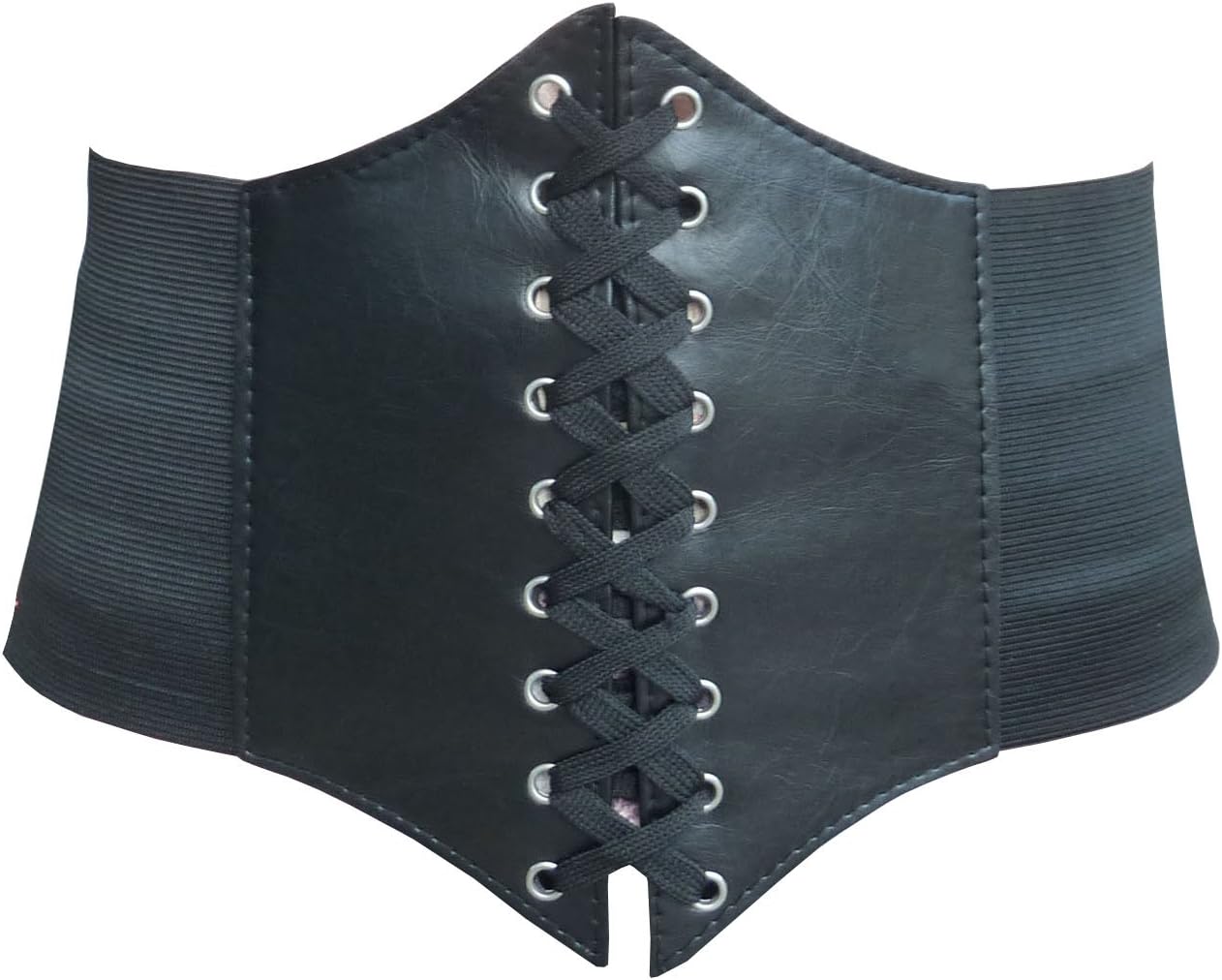 Hoerev Women Girls Elastic Wide Band Elastic Tied Waspie Corset Waist Belt