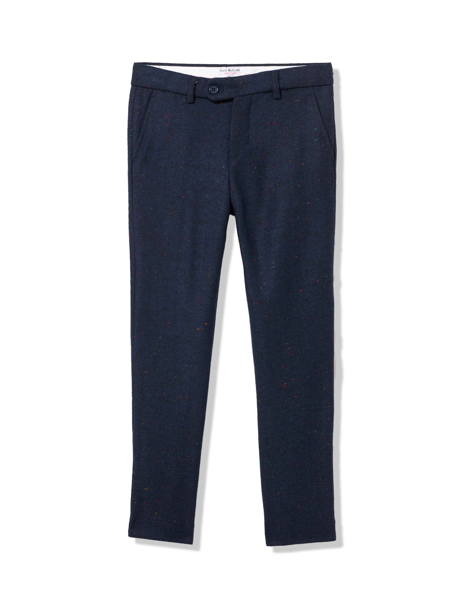 Isaac Mizrahi Boy's Fit Wool Blend Ink-Splash Pants Pantalones de Traje, Marina Militar, 16 Slim Niños y Adolescentes