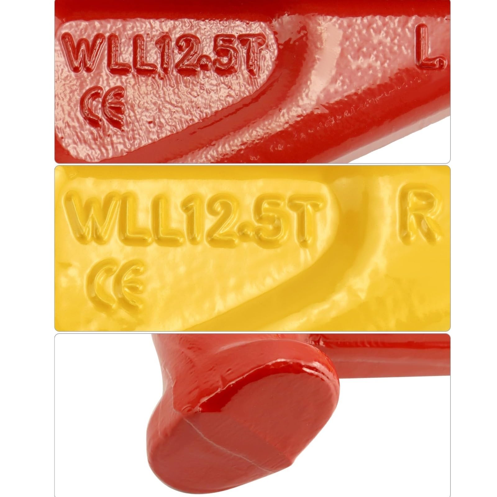 Ganci di sollevamento for container, confezione da 2, 12,5 T, gancio di sollevamento for container in acciaio legato, sinistra e destra, a 45 gradi