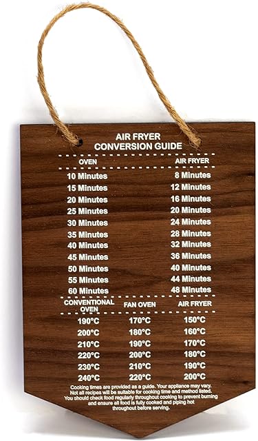 Air Fryer conversion chart guide wall plaque gift