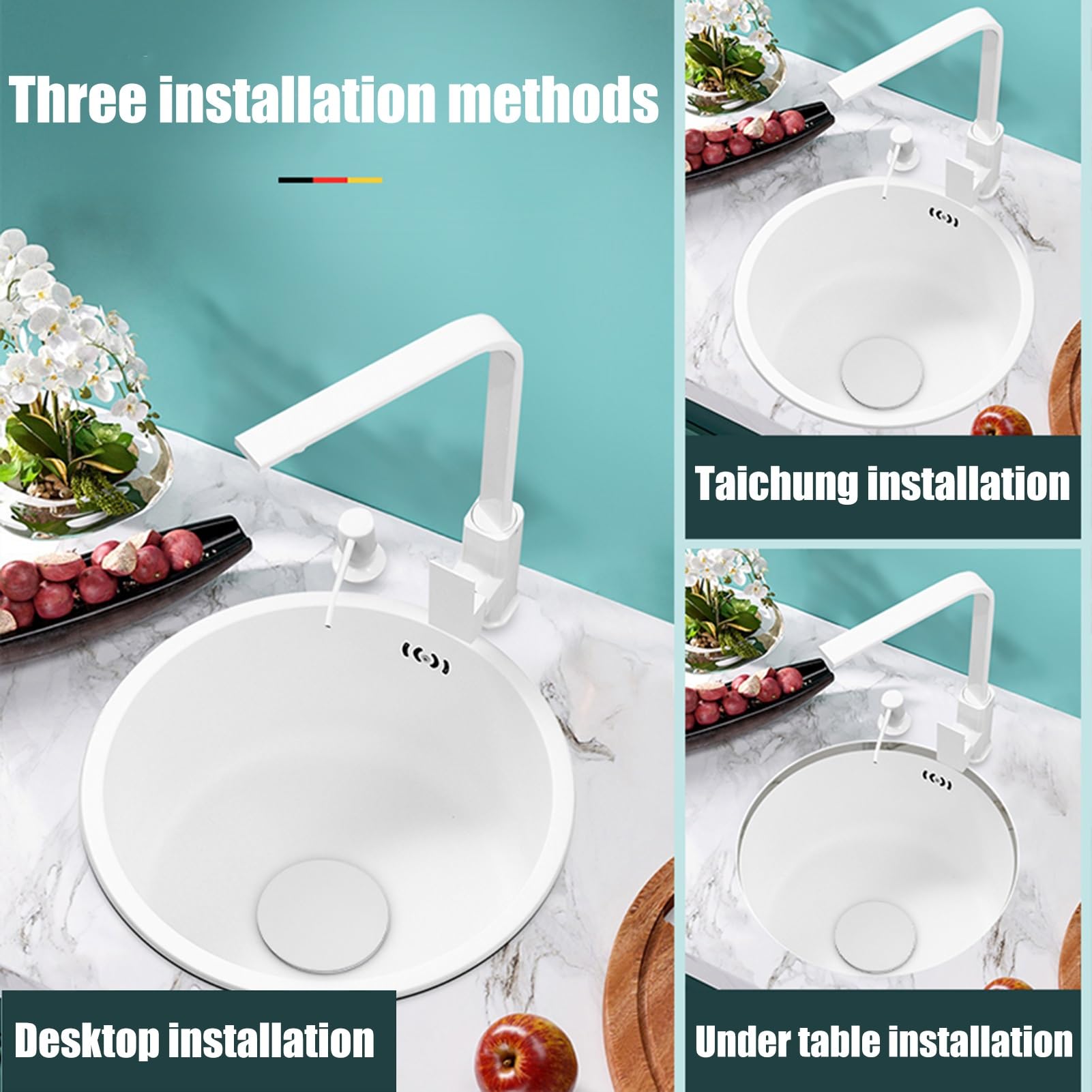 Lavavajillas de Cocina de un Solo tazón lavavasos, lavavasos de Acero Inoxidable para encimera, Bar, Restaurante, Hotel, cafetería (Color: Negro-B, tamaño: 78 x 48 cm)