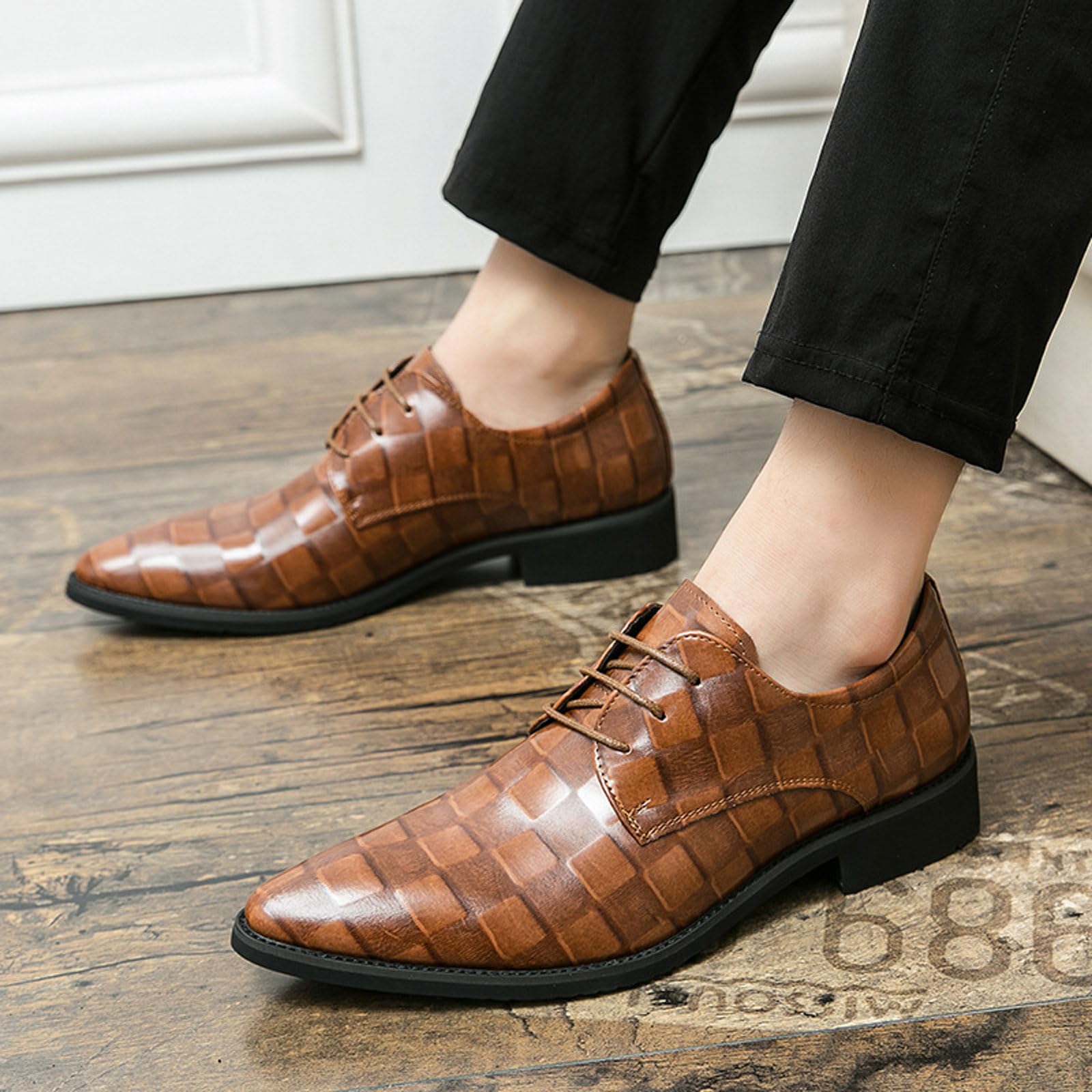 Scarpe Eleganti da Uomo Brogue Comode Classiche Stringate Oxford