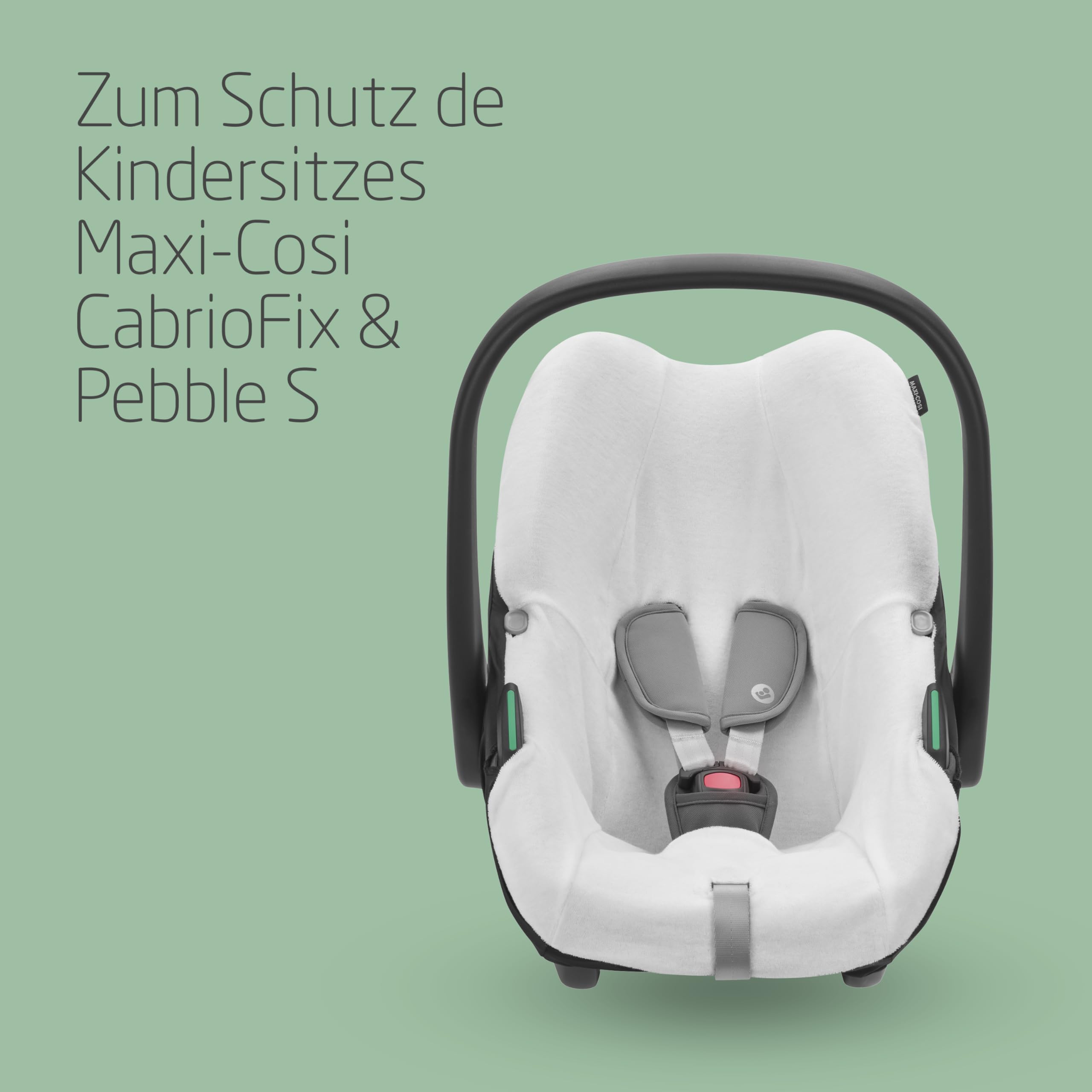 Maxi-Cosi Autositzbezug aus Bio-Baumwolle für CabrioFix i-Size / Pebble S, Babyschalenbezug, weiches, atmungsaktives und feuchtigkeitsabsorbierendes Material, waschmaschinenfest, Natural White