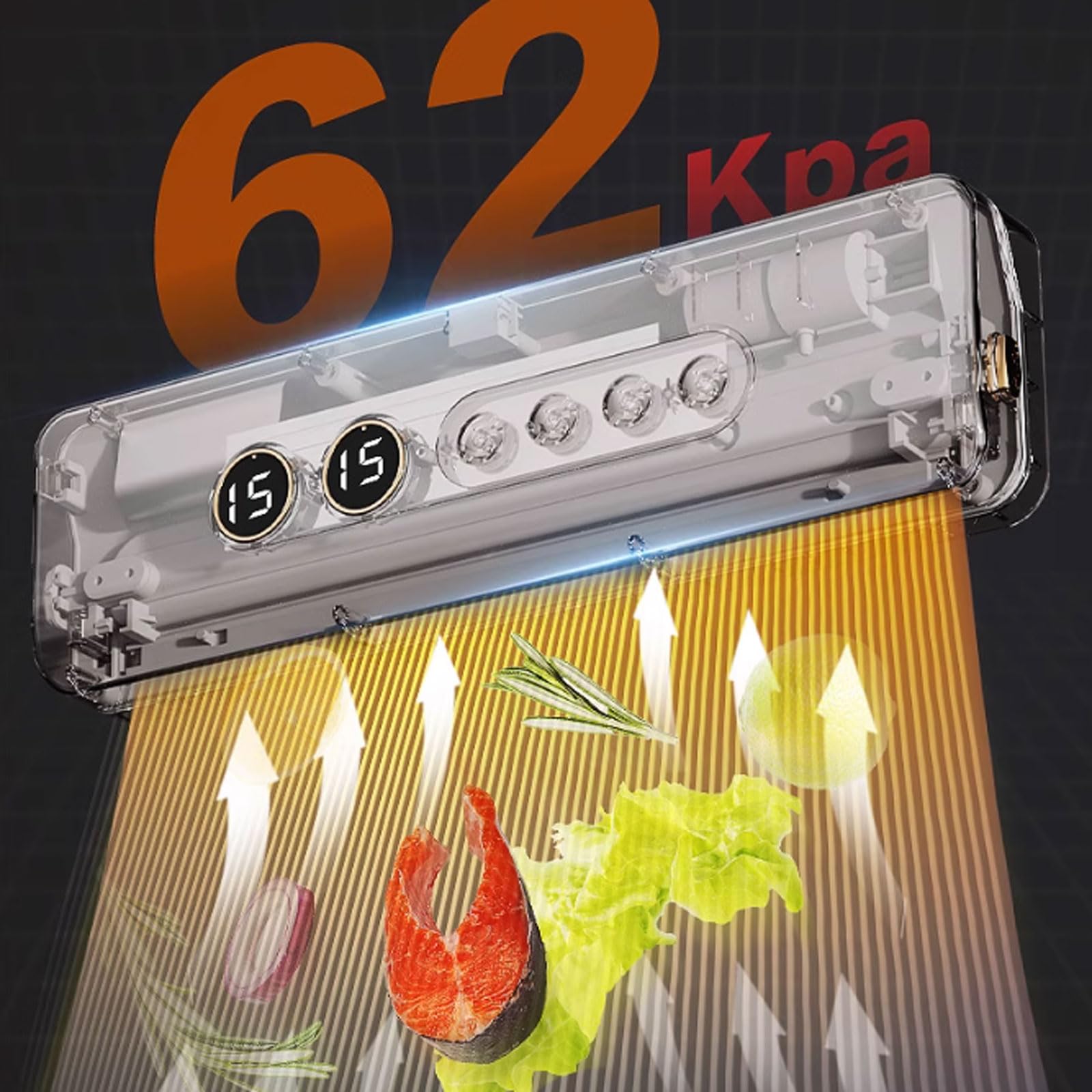 Máquina selladora al vacío para almacenamiento de alimentos, ahorro de alimentos portátil automático con 100 bolsas, ideal para frescura y conservación en la cocina del hogar