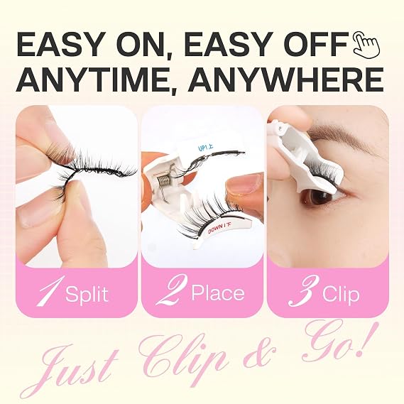 CALAILIS Magnetic Eyelashes with Applicator Upgrade Soft Magnetic Lashes Natural Look, Self Adhesive Eyelashes Natural Look Wispy Press On Lashes No Glue Need