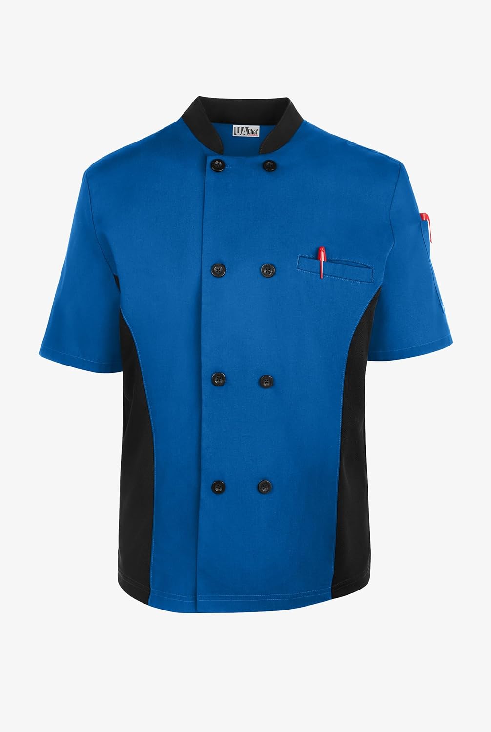 Men's Chef Coat Short Sleeve - Professional Chef Jacket with Breathable Mesh Side Panels & 2 Pockets for Culinary Essentials - Image 5