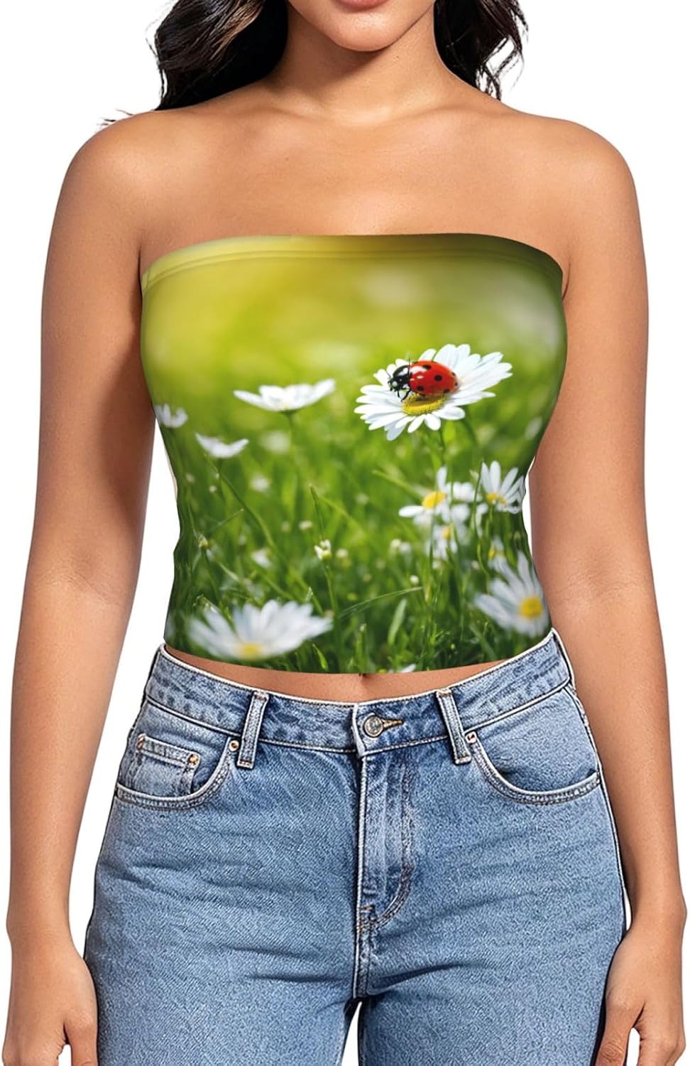 Aircraft Fighter Jets Print Strapless Bra Tube Tops for Women