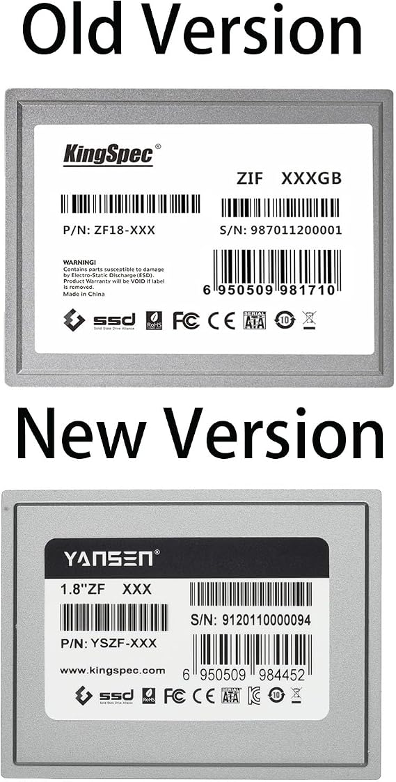KingSpec Yansen 64GB 1.8 ZIF 40-pin SSD, MLC Flash Internal Solid State Drive for Compact PC/Old Laptop/Media Player