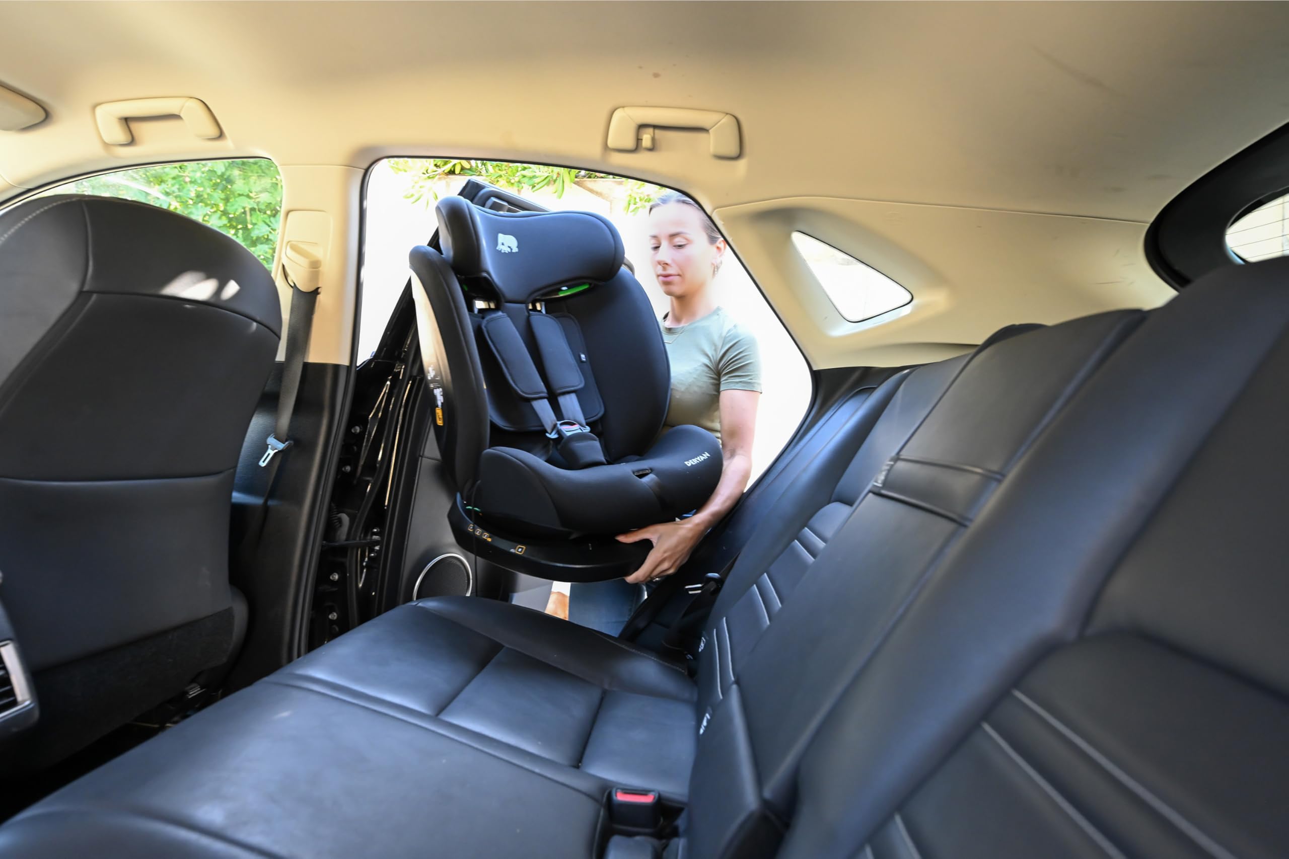 Deryan Clyde i-Size Kindersitz 40–150 cm Gruppe 0+/1/2/3 Autokindersitz mit Gurtbefestigung Seitenaufprallschutz Schwarz