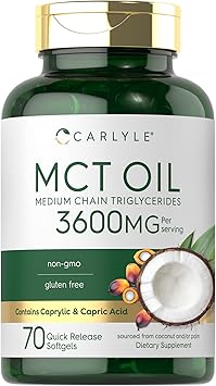 Carlyle MCT Oil Capsules | 3600mg | 70 Softgels | Keto Coconut Oil | with Caprylic & Capric Acid | Non-GMO and Gluten Free Supplement