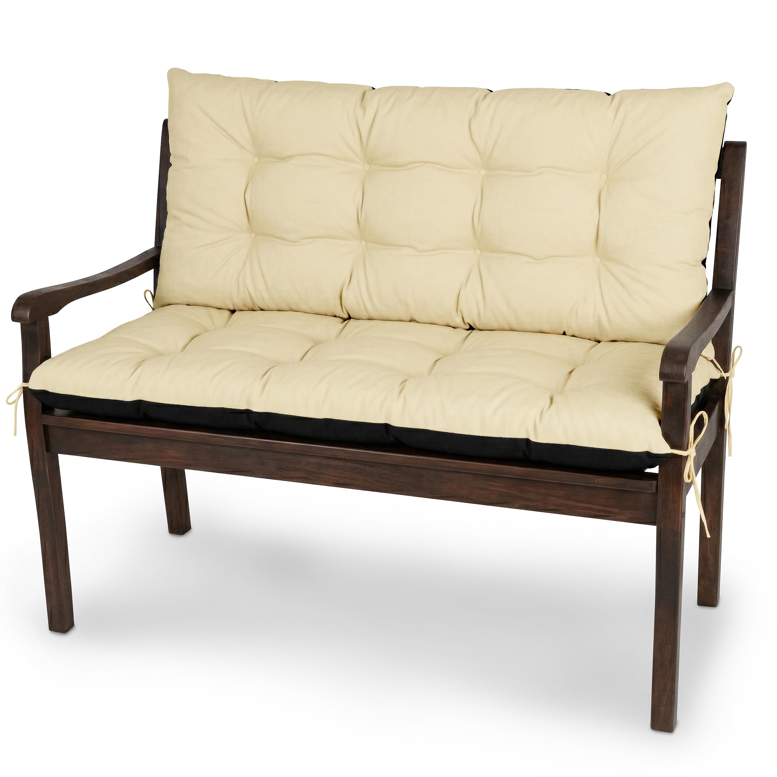 Spatium Bench Cushion Garden Outdoor Waterproof Breathable Quilted Furniture Patio Comfortable Durable Rechargeable 110 x 60 x 60 cm Beige