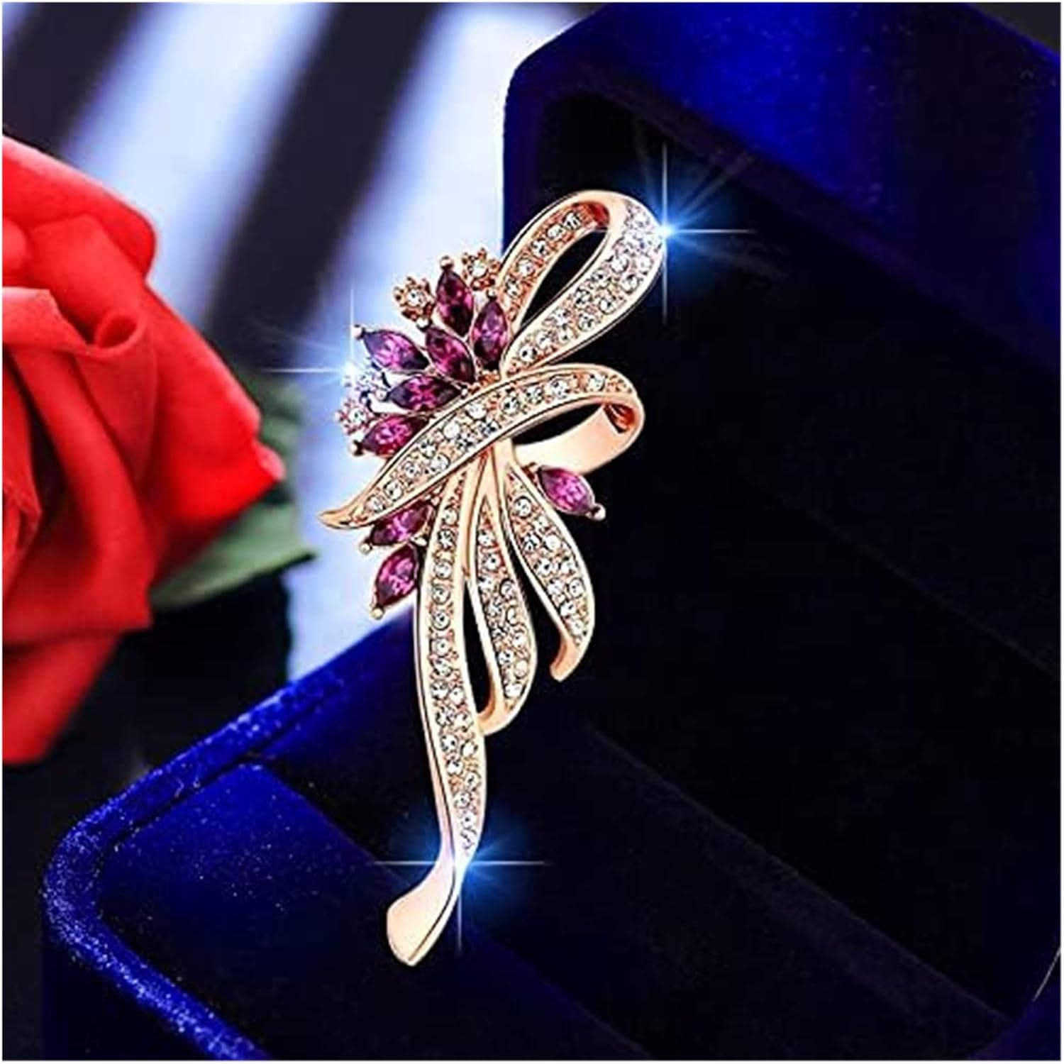 Elegante Tulp Bloem Broche Pin Kristal Kostuum Sieraden Kleding Accessoires Sieraden Broches Voor Bruiloft