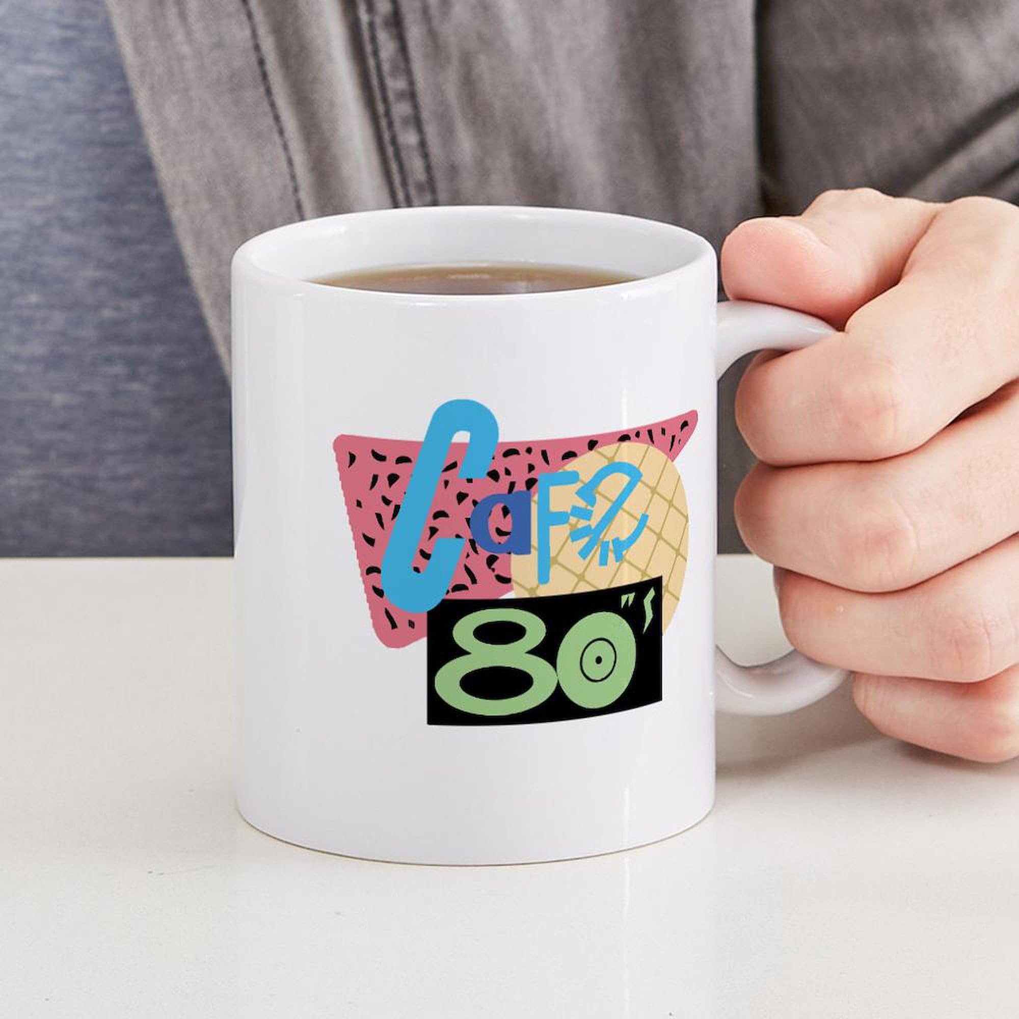 Amazon.com | CafePress Cafe 80S Mug 11 oz (325 ml) Ceramic Coffee Mug: Coffee  Cups & Mugs