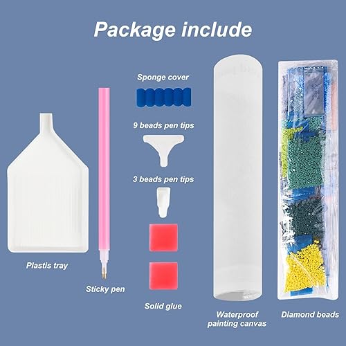 Miniatura 5 de Stalente Kits de pintura de diamantes para adultos, kits de arte de diamantes 5D para principiantes, pintura de diamante redonda para decoración de