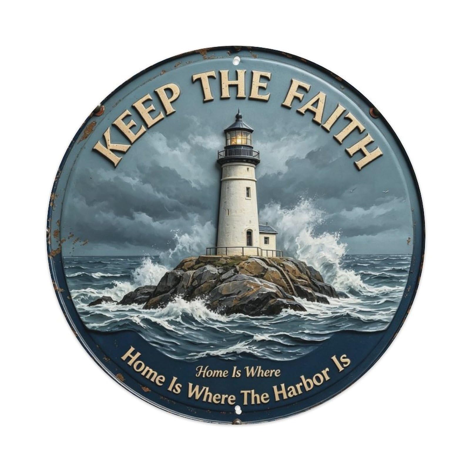 Home Is Where The Harbor Is Metal Tin Sign Plaque