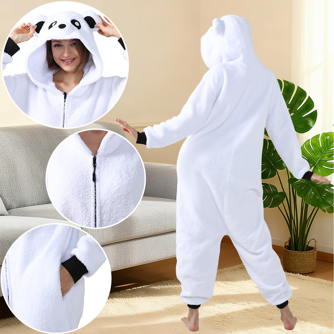 Lifeye Unisex Bear Pajamas Halloween Cosplay Costume Animal Homewear Sleepwwear Men Women Jumpsuit