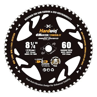 8-1/4 Table Saw Blade 60T Wood Cutting, 5/8 Arbor, Diamond Knockout | 60T carbide teeth and 2.0mm thin kerf deliver fine-finish cuts; lightweight for compatible corded and cordless table saws.