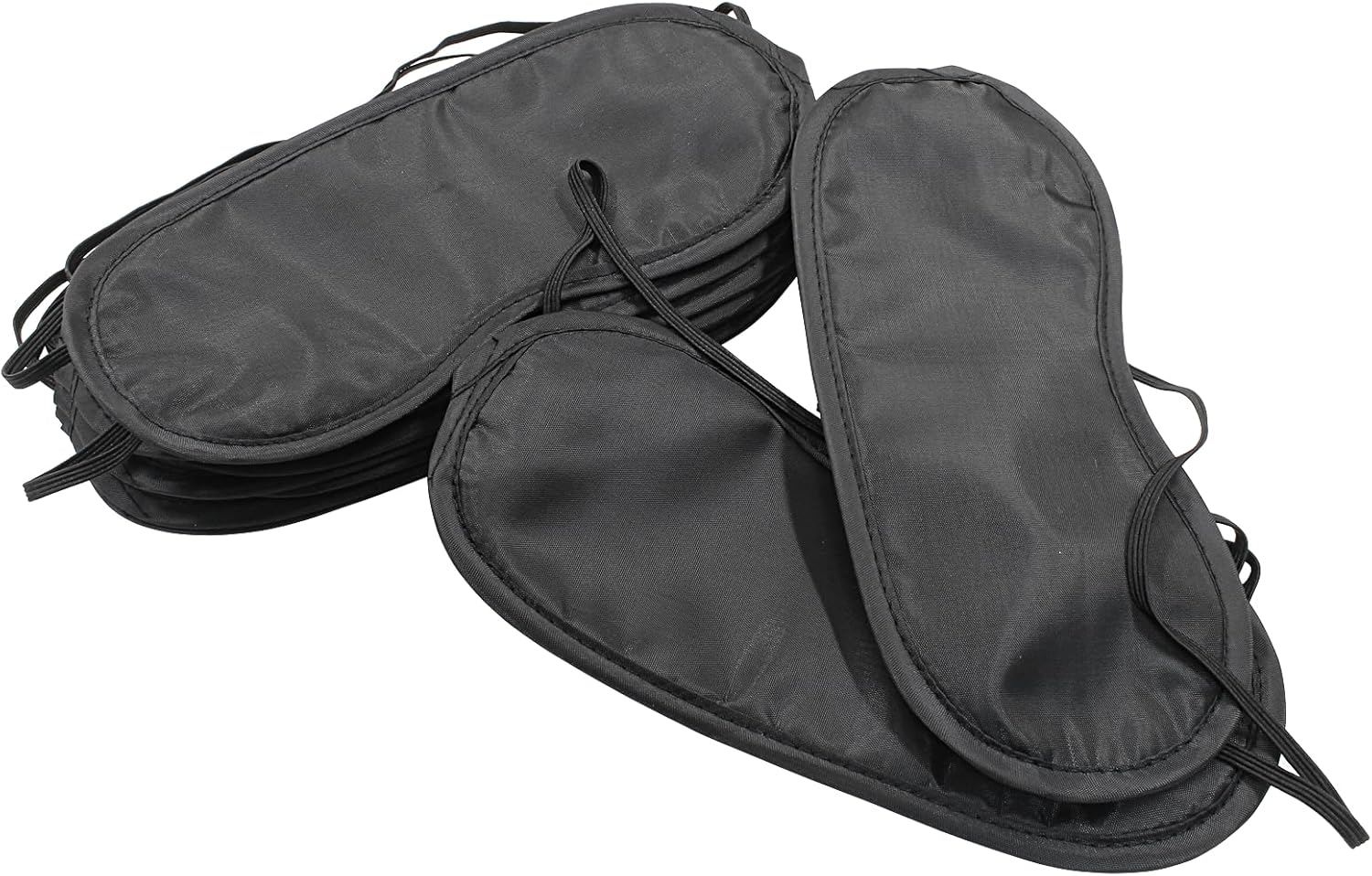 12 PCS Satin Games Sleep Mask Eye Mask Sleep Blindfold Men & Women Night Eyeshade Travel Nap Team Building Games(Black)