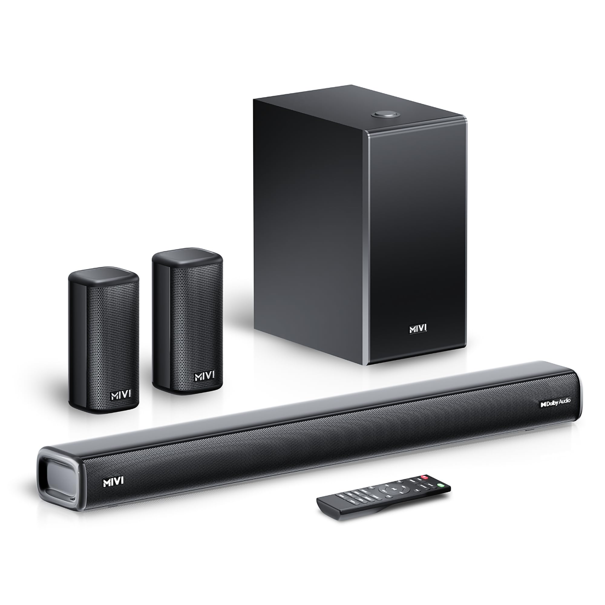 Mivi Superbars Nova Premium Home Theatre Soundbar [Latest Launch], Dolby Audio, 780W, 5.1 channel and 1 woofer, Multiple EQ & Input Modes, BT v5.3, Remote Accessibility, Made in India sound bar for TV