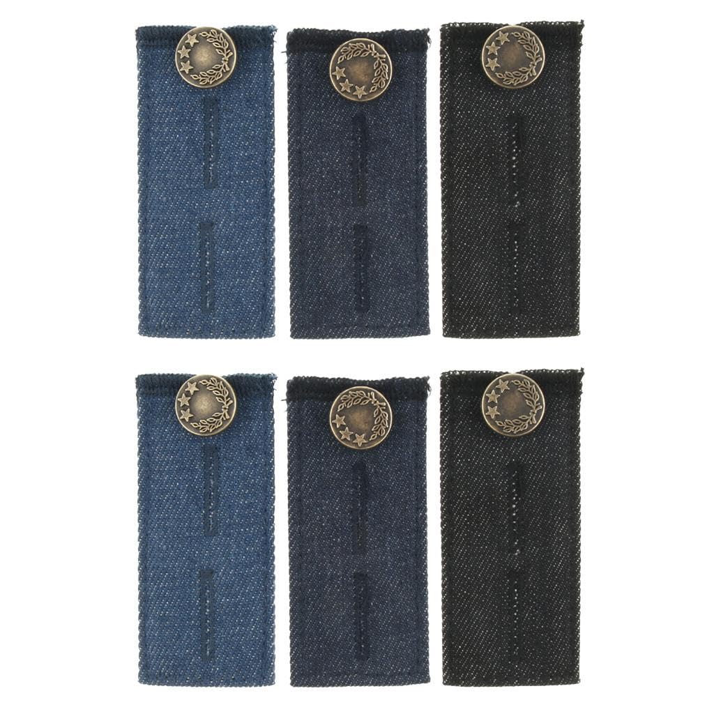 6/pack Denim Pants Waist Extender Strong Adjustable Jeans Button Extenders-image-47