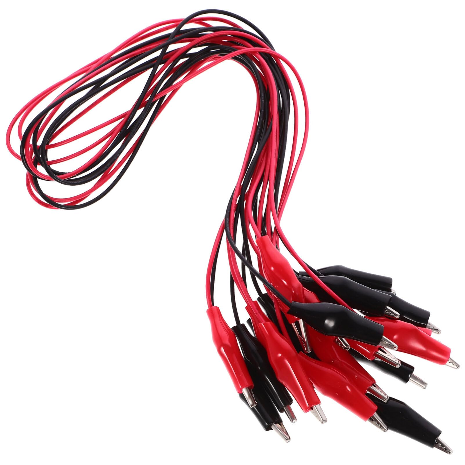 ARTIBETTER Red Black Interconnect Circuit Wire Kit, 10pcs 50cm Double Head Electrical Cable Copper Wire Cable for Physics Lab Electricity Connection Demos Teaching