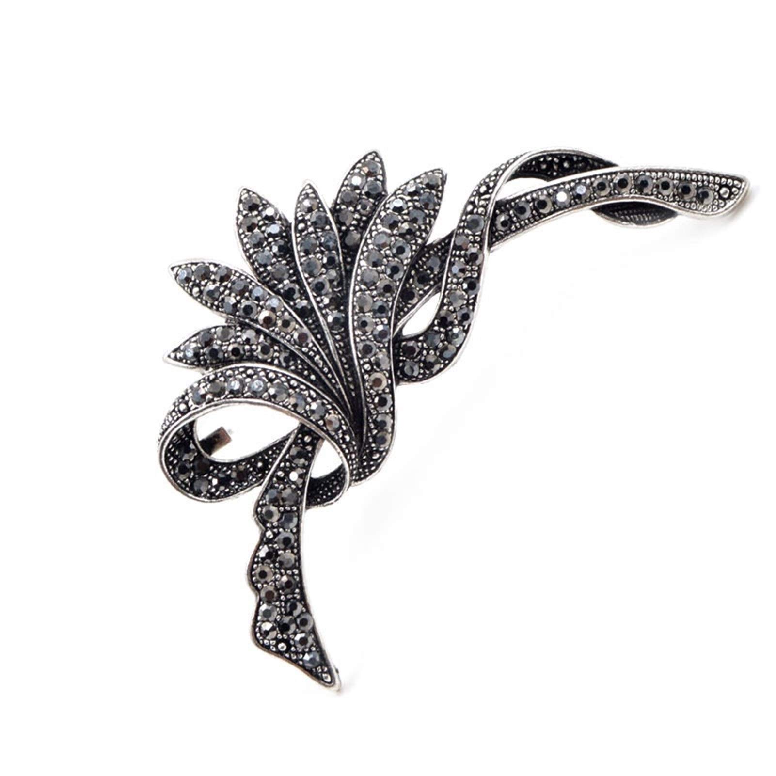 Black Flower Broothes dla kobiet mody mody vintage broszka przy imprezie akcesoria ślubne duże broszki wytwarzane w Chinach