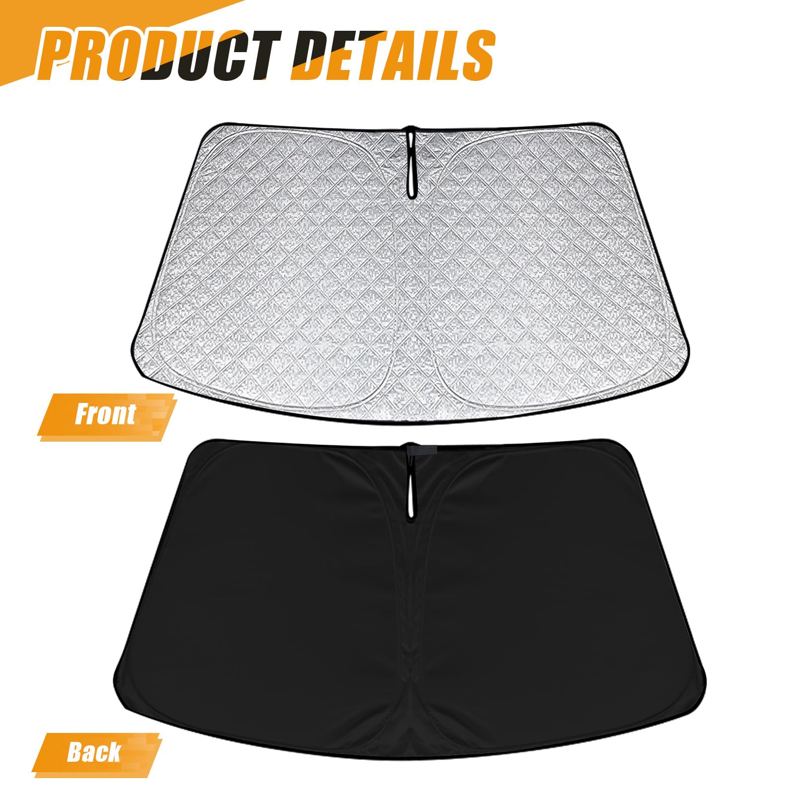 Copertura parasole per parabrezza compatibile con Jeep Cherokee XJ 1984-2001, parasole per finestrini anteriori dell'auto, pick-up camion, protezione parasole pieghevole su misura