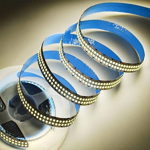 Miniatura 10 de Tira de luces LED, DC24V 1200LEDs 16.4 pies SMD 2835 tira LED, 26000LM tiras de luz LED de alta densidad no impermeables IP21, 3 veces brillo que la