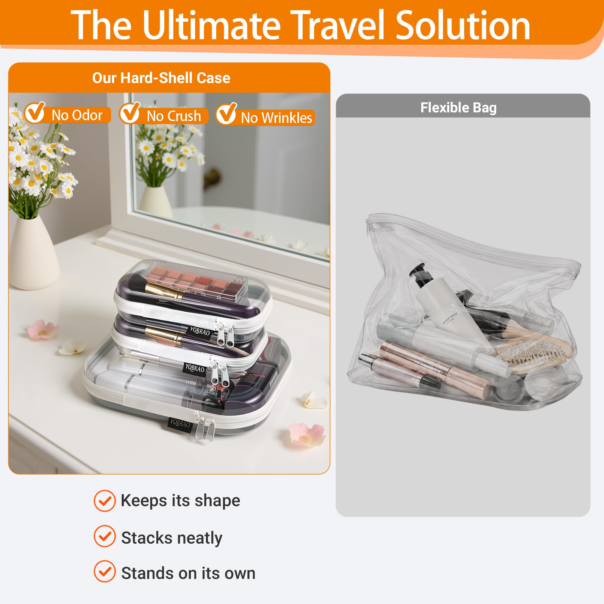 Clear Travel Organizer Cases - YQBRAO -2 Clear Travel Organizer Cases - YQBRAO -2