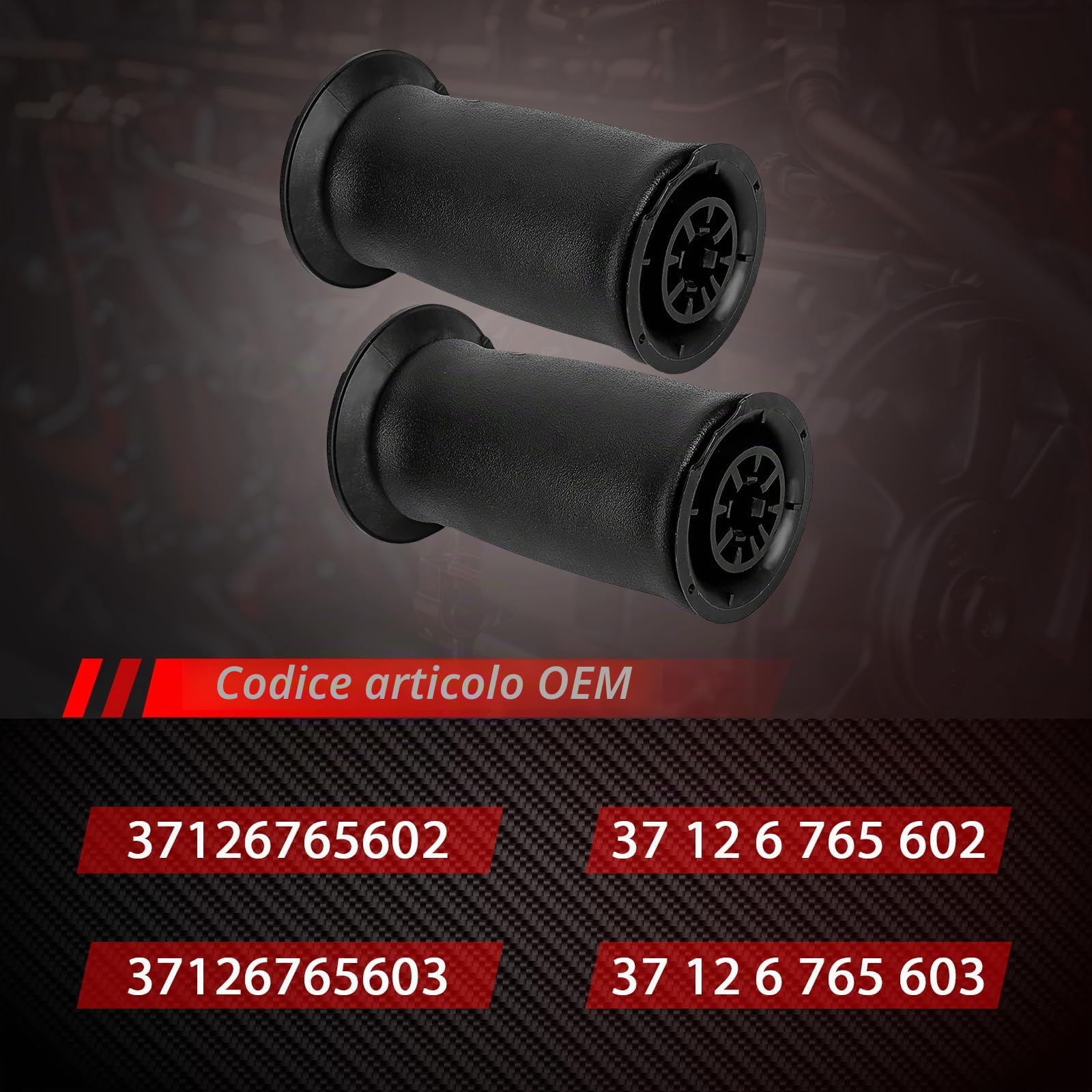2 molle ad aria posteriore sinistra + destra di ricambio per 2003 – 2010 serie 5 E60 E61 520d 520i 523i 525d 525i 525xd 525xi 530d 530i 540i 550i M5 accessorio auto parte # 37126512651265 02 37