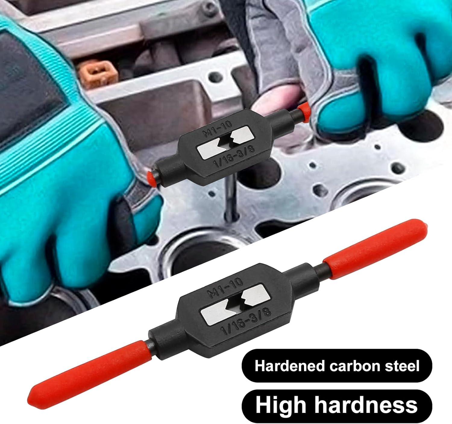 3 Different 1/16"-3/8" Adjustable Tap Wrench Handle Thread Tap Holder Reamer Hand Tapping Tool for Machinist Repair with Plastic Dipped Handle (M1-M10)