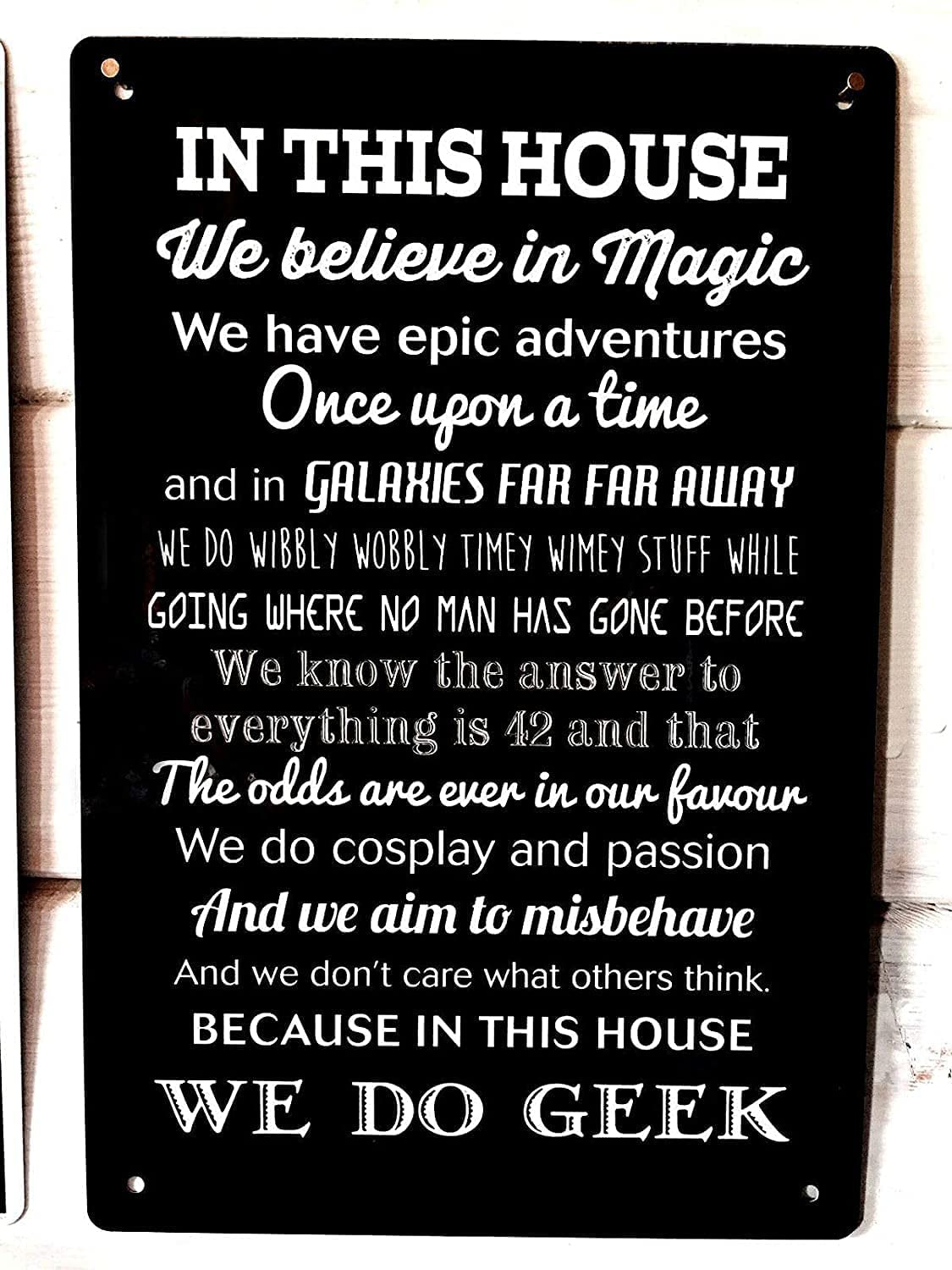 in This House We Do Geek Comic Quote Sign Metal Sign Inches 8x12 Inch