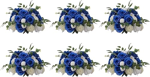 NUPTIO Bolas de flores para centros de mesa de boda, 6 piezas de 13.8 pulgadas de diámetro, arreglo de bolas de flores falsas, centros de mesa de
