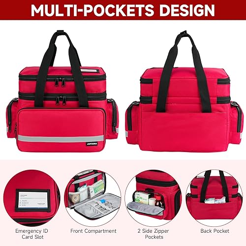 Miniatura 4 de Jaffzora Bolsa organizadora de medicamentos vacía, bolsa de enfermera de salud en el hogar, caja organizadora de botellas de píldoras, bolsa de