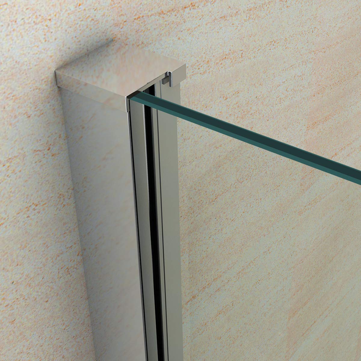 Yellowshop - Parete Doccia Fissa Walk In Cristallo 8 MM Trasparente O Puntinato Opaco Box Cabina Bagno Misure Cm 70 80 100 120 140 (Cm 140, TRASPARENTE)