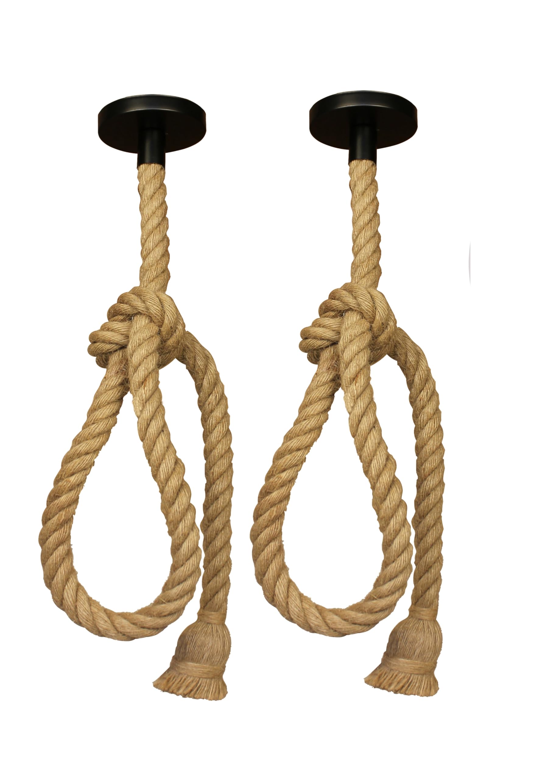Genérico KKhome Lámpara Colgante de Cuerda de Cáñamo, Casquillo E27, Pack 2 | Estilo Náutico, Cable de 1,5 m, Uso Interior