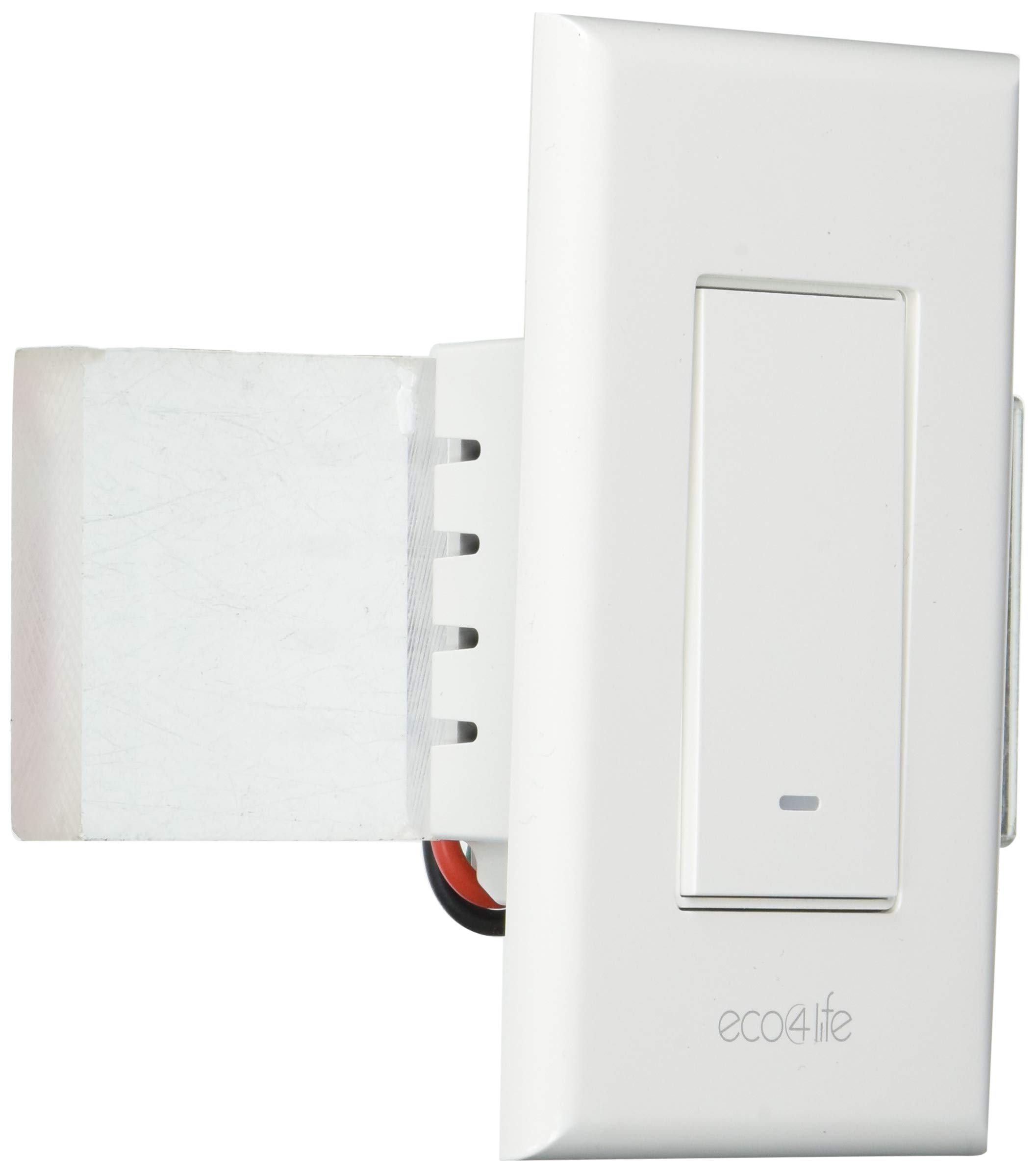Aluratek (ASHS01F) eco4life Smart WiFi Single Pole Light Switch, No Hub Required, Voice Control, Timing Schedule, Control Anywhere, Compatible with Alexa and Google Home, IFTTT