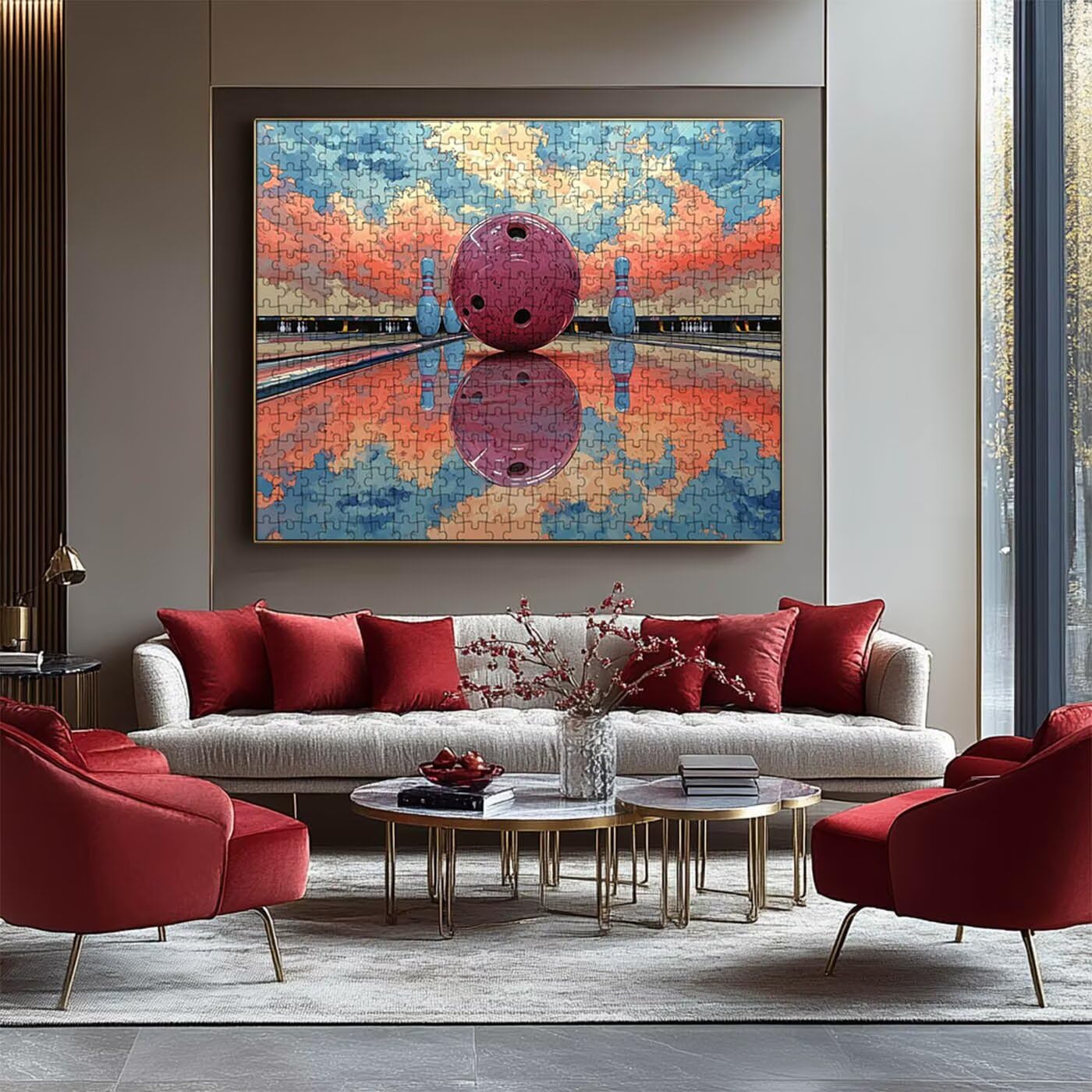 Puzzle 6000 Teile Erwachsene Bowling, Holzpuzzle Erwachsene Abstrakt, Klassische Puzzle 6000 Teile für die ganze Familie, Puzzles für Deko Wohnzimmer, Geschenke für Männer Frauen 180 x 105CM RXPT-1086