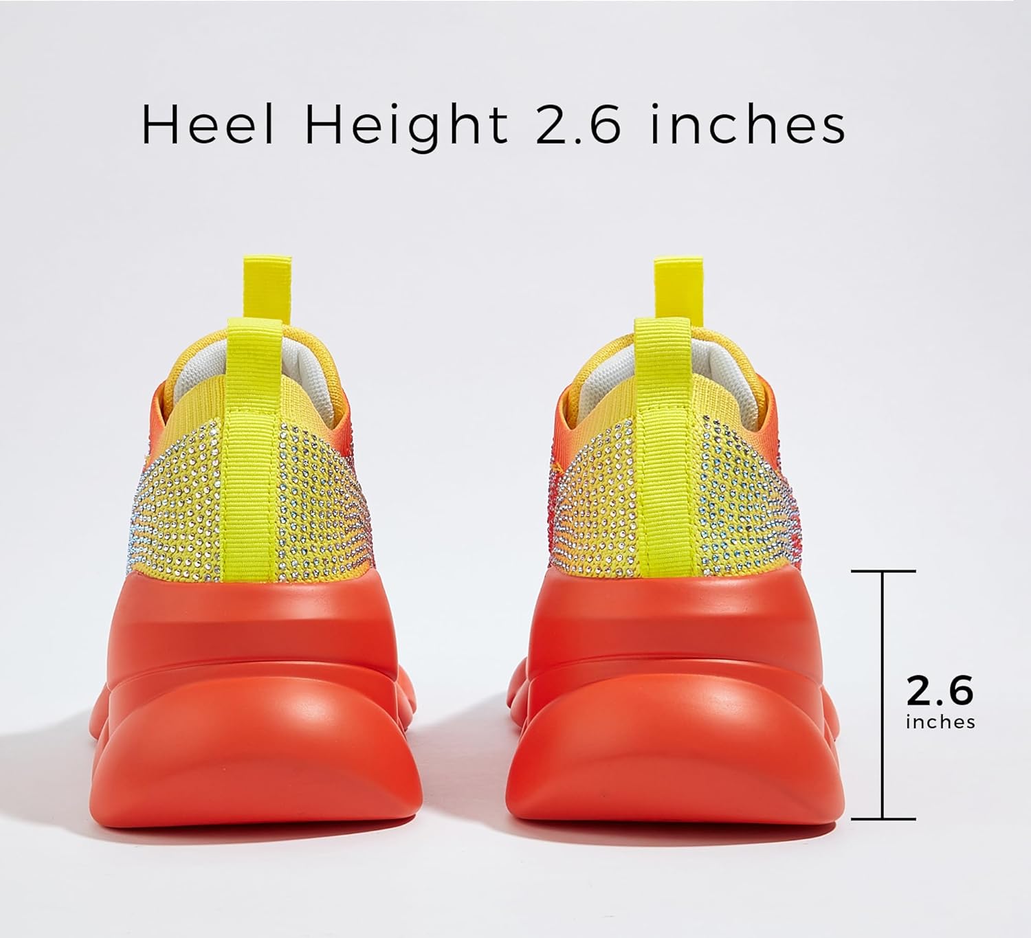 LUCKY STEP Women's Chunky Rhinestone Sneaker Sparkly Bling Bedazzled Mesh Slip on Elastic Sock Glitter Shiny Rave Walking Shoes - Image 5