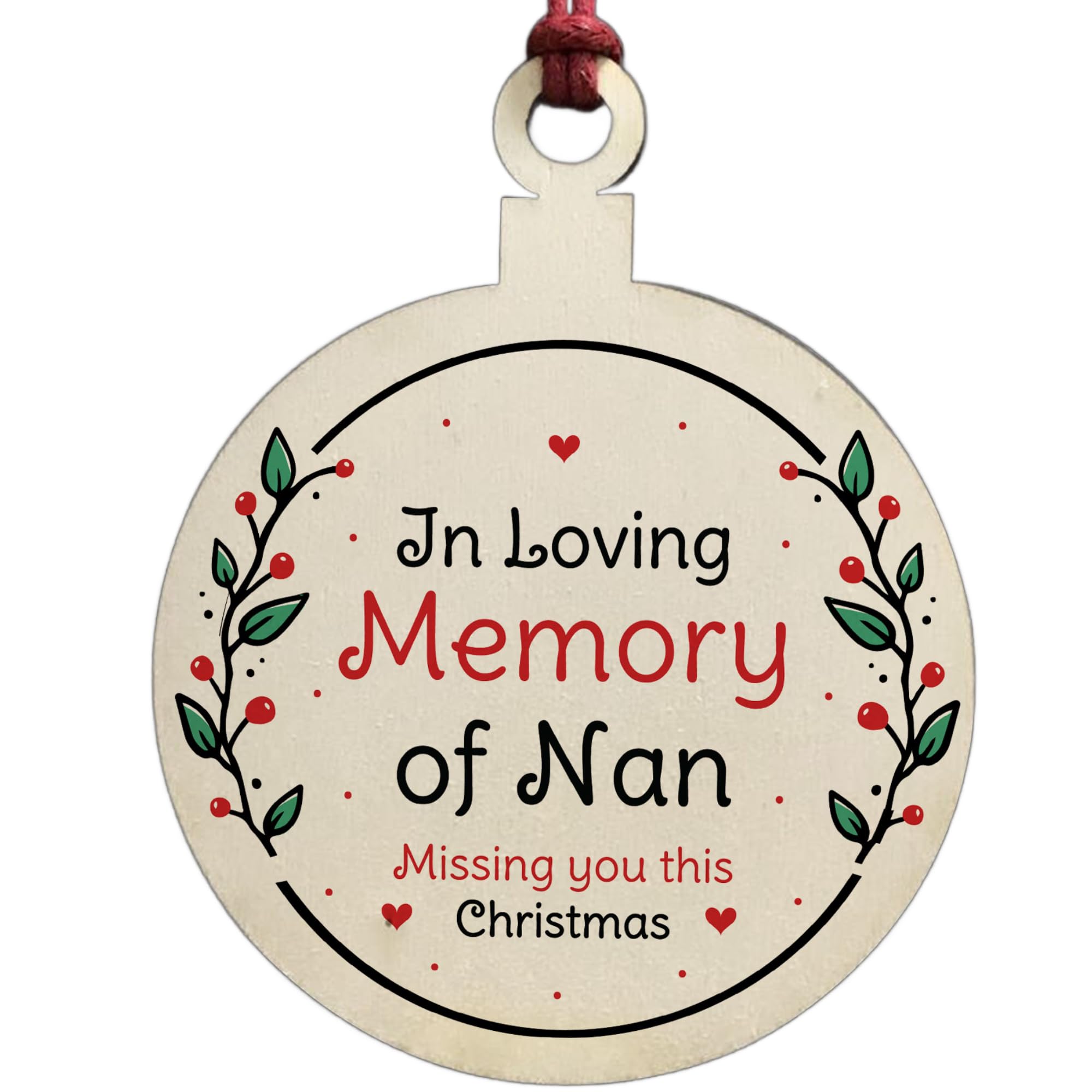 Rememberance Christmas Decoration For Nan In Memory Nan Memorial Gift